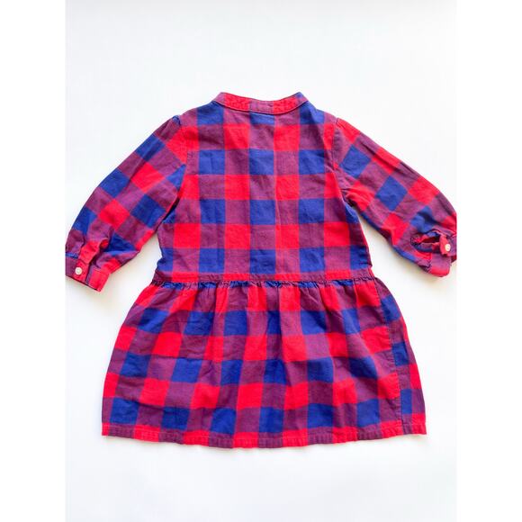 Toddler Girls Crewcuts Blue and Red Plaid Dress Size 2. Perfect condition! - Picture 3 of 3